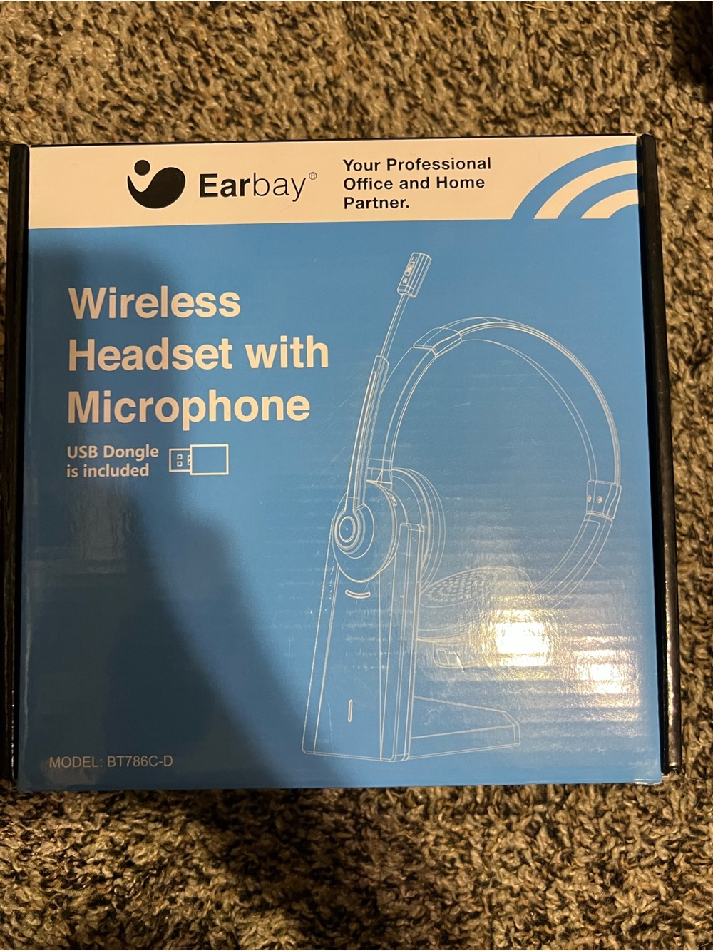Earbay Wireless Headset with Microphone USB Dongle Included